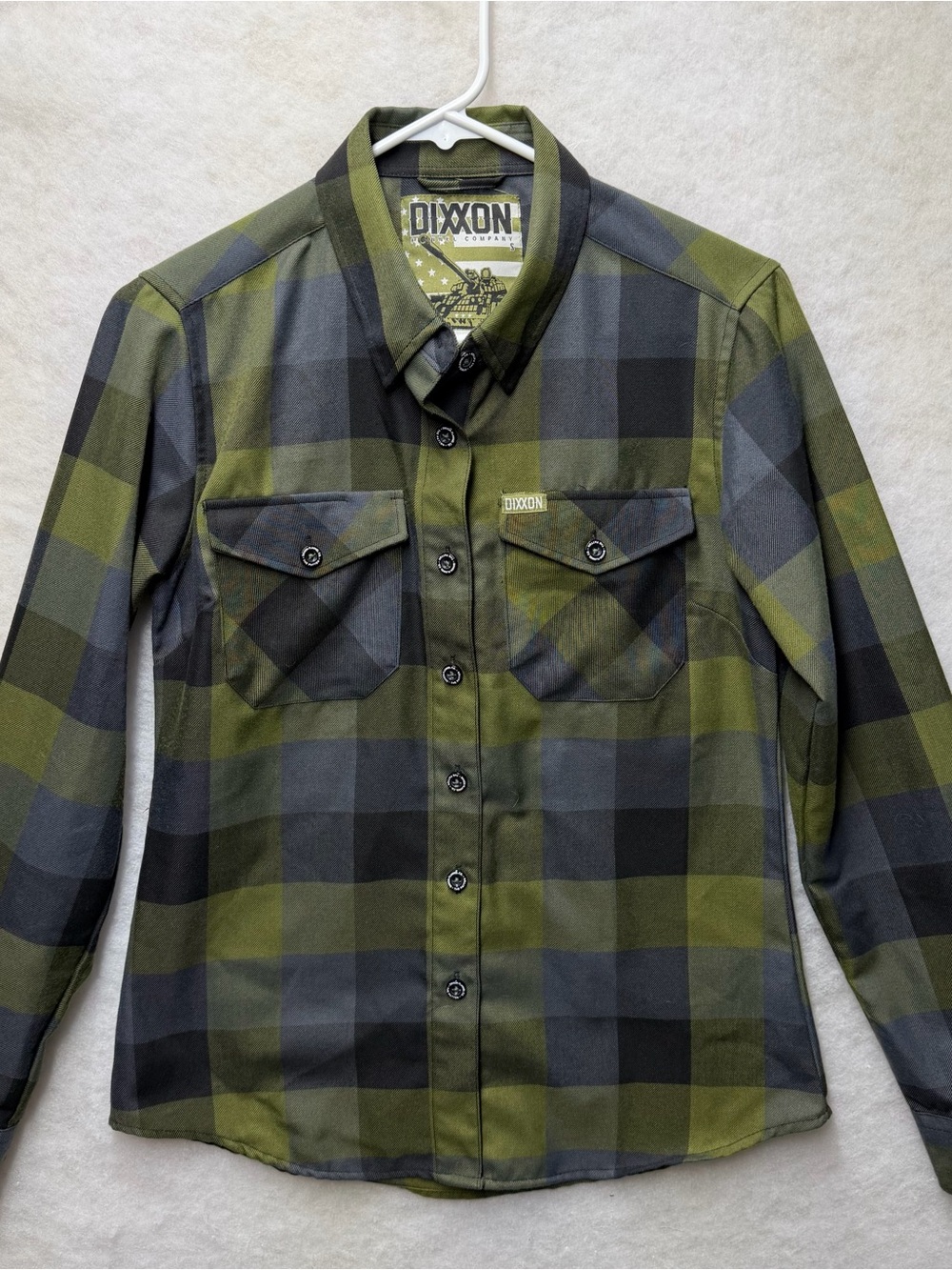 Dixxon The Patton Long Sleeve Button Down Shirt Mens Small Green Flannel